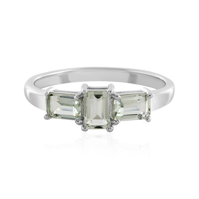 Anillo en plata con Amatista verde