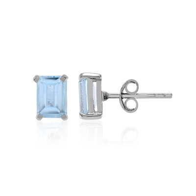 Pendientes en plata con Topacio azul cielo