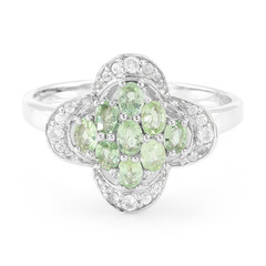 Anillo en plata con Turmalina cuprífera