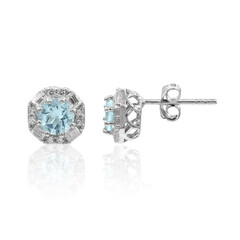 Pendientes en plata con Topacio azul cielo