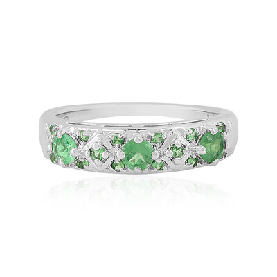 Anillo en plata con Tsavorita