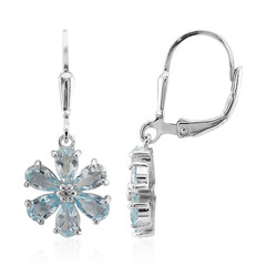 Pendientes en plata con Topacio azul cielo