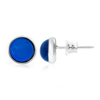 Pendientes en plata con Ámbar colombiano azul