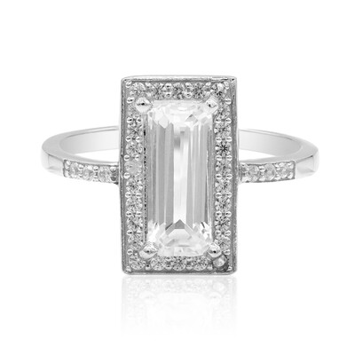 Anillo en plata con Topacio blanco
