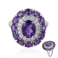 Anillo en plata con Amatista de Zambia