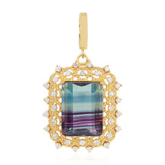 Colgante en plata con Fluorita multicolor