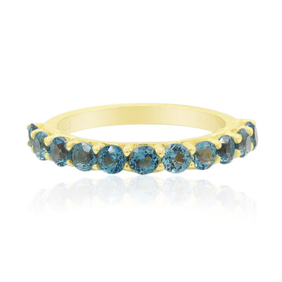 Anillo en plata con Topacio azul de Londres