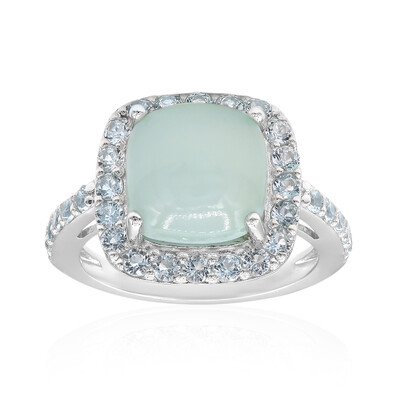 Anillo en plata con Calcedonia Laguna