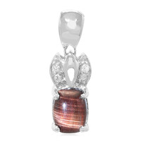 Colgante en plata con Ojo de tigre rojo