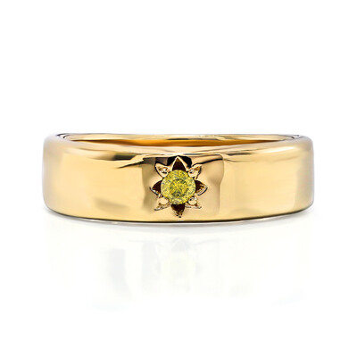Anillo en plata con Diamante amarillo I2