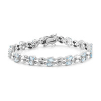 Brazalete en plata con Topacio azul cielo