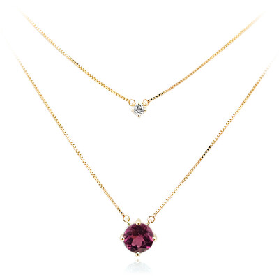 Collar en oro con Granate Magenta (de Melo)