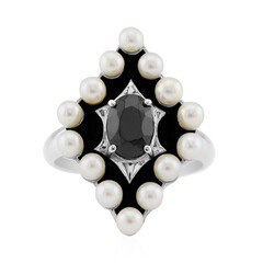 Anillo en plata con Espinela negra (Remy Rotenier)