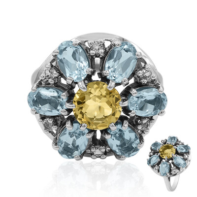 Anillo en plata con Citrino
