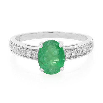 Anillo en plata con Esmeralda de Bahía