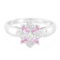 Anillo en plata con Zafiro de Ceilán rosa