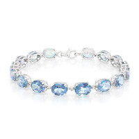 Brazalete en plata con Topacio Místico azul