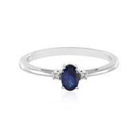 Anillo en plata con Zafiro azul de Madagascar