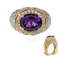 Anillo en plata con Amatista de Zambia (Dallas Prince Designs)