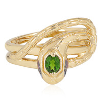 Anillo en plata con Diópsido de Rusia