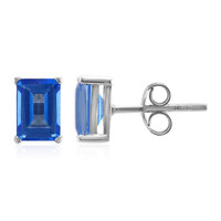 Pendientes en plata con Topacio azul índigo