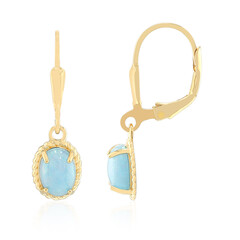 Pendientes en plata con Ópalo azul Caribe