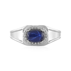 Anillo en plata con Zafiro estrella azul