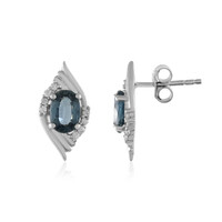 Pendientes en plata con Cianita petróleo