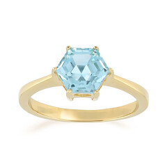Anillo en plata con Topacio azul cielo