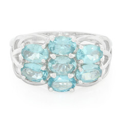 Anillo en plata con Apatita azul