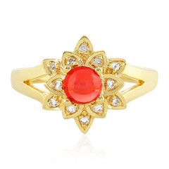 Anillo en plata con Ópalo rojo de Etiopía