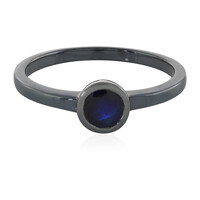 Anillo en plata con Zafiro azul de Madagascar