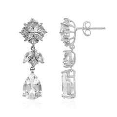 Pendientes en plata con Topacio blanco