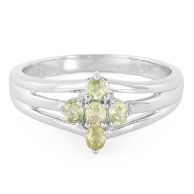 Anillo en plata con Turmalina cuprífera