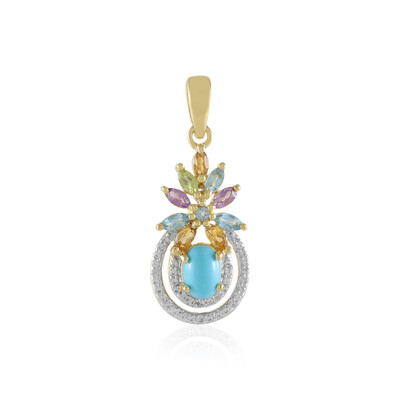 Colgante en plata con Turquesa bella durmiente