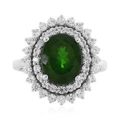 Anillo en plata con Diópsido de Rusia