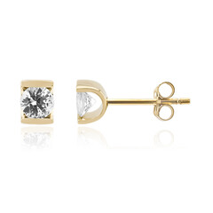 Pendientes en oro con Zafiro blanco