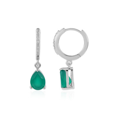 Pendientes en plata con Ónix verde