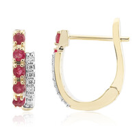 Pendientes en oro con Berilo rojo