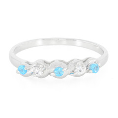 Anillo en plata con Apatita azul neón