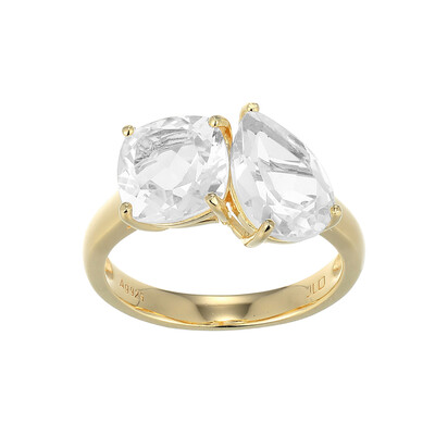 Anillo en plata con Topacio blanco