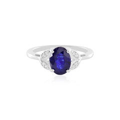Anillo en plata con Zafiro azul de Madagascar