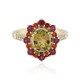 Anillo en oro con Tanzanita amarilla sin calentar (Adela Gold)