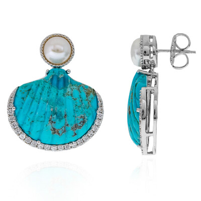 Pendientes en plata con Turquesa azul del Mohave Kingman (Dallas Prince Designs)