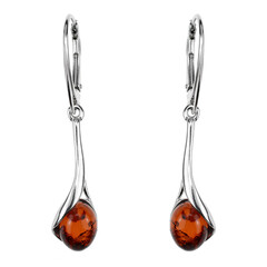Pendientes en plata con Ámbar báltico
