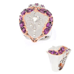 Anillo en plata con Granate púrpura cambiante (Gems en Vogue)