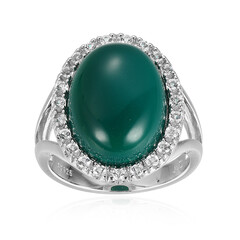 Anillo en plata con Ágata verde