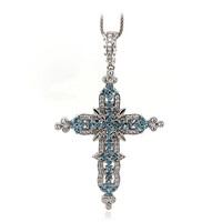 Collar en plata con Topacio azul suizo (Dallas Prince Designs)