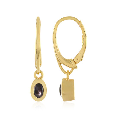 Pendientes en plata con Zafiro estrella negra (MONOSONO COLLECTION)