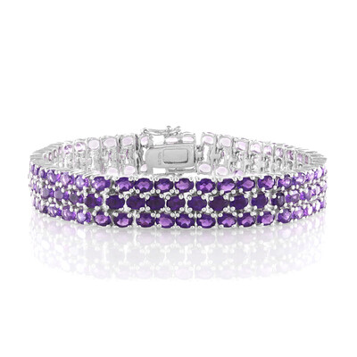 Brazalete en plata con Amatista de Zambia